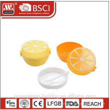 Forma de plástico caixa de almoço/laranja nova lancheira plástica